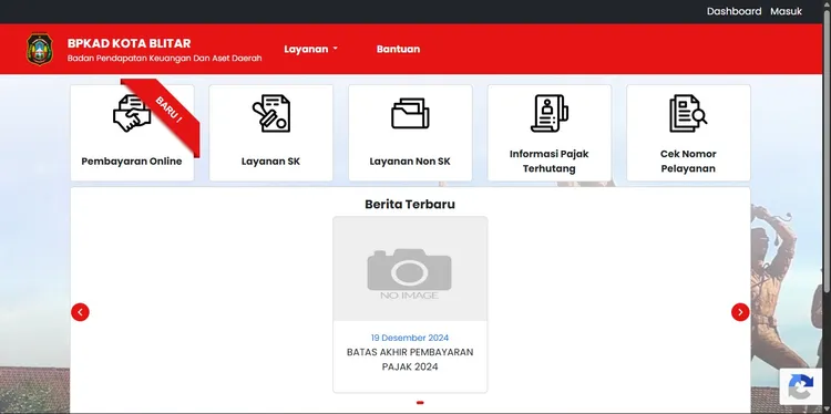 Dashboard Publik E-Pelayanan PBB